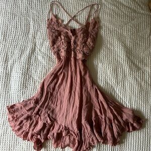 *SOLD* do not buy. Free People One Adella slip dress in the color rose